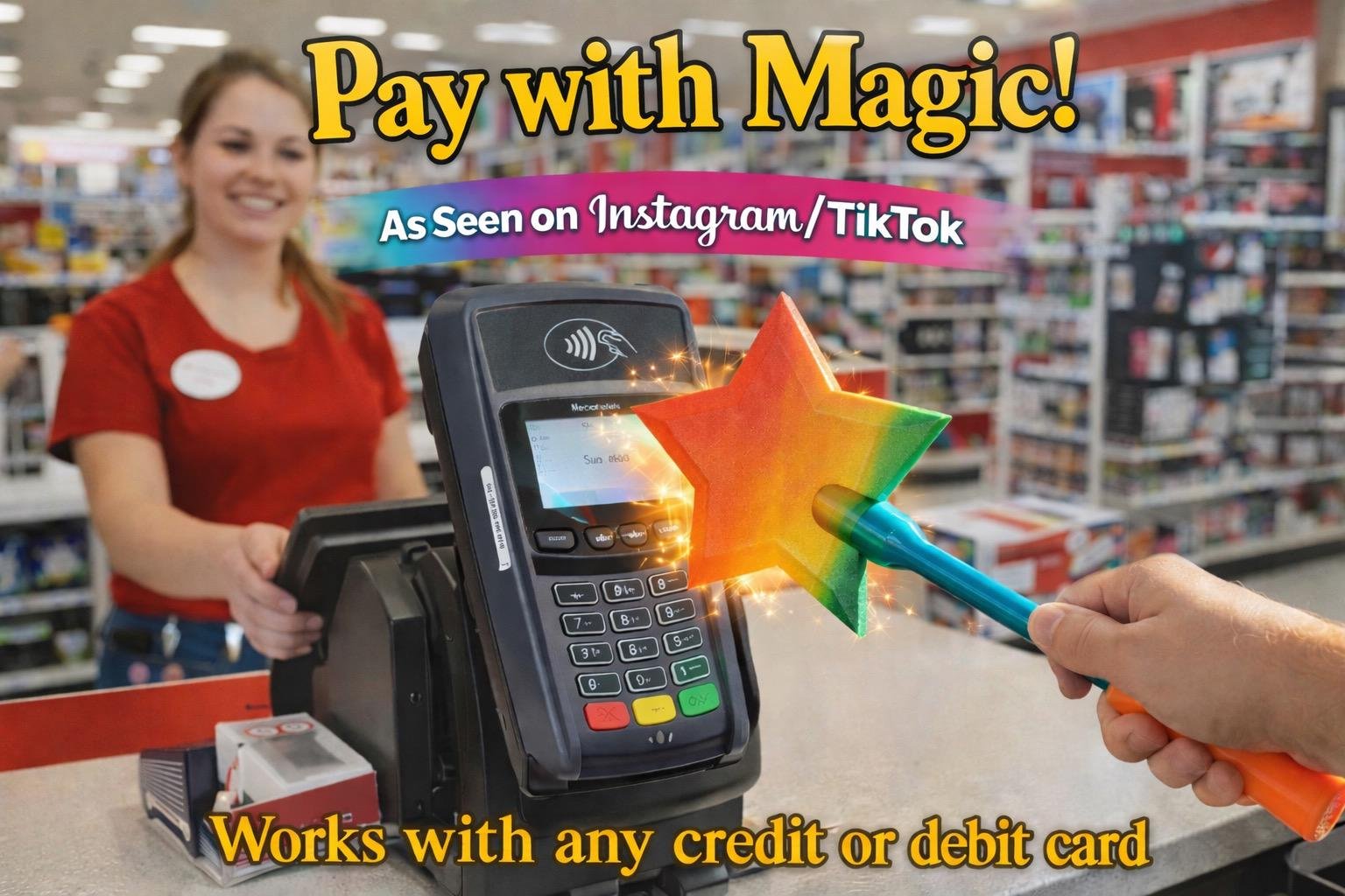Tap to Pay Wand, Funny Credit Card Holder, Magic Payment Wand, Prank Gift, Cosplay Wizard Wand, Viral TikTok Gift